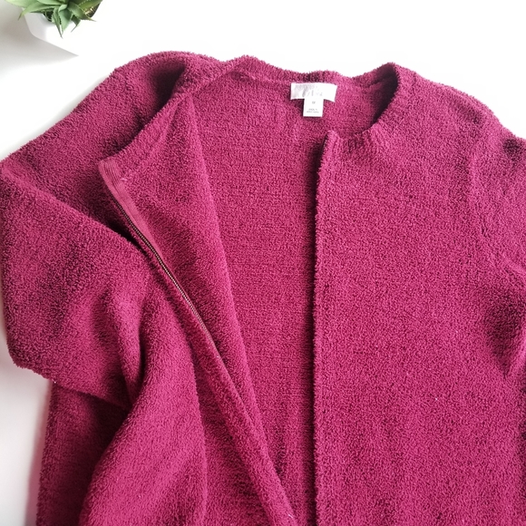 Christopher & Banks Women's Red Zip Sweater Jacket - Picture 9 of 9